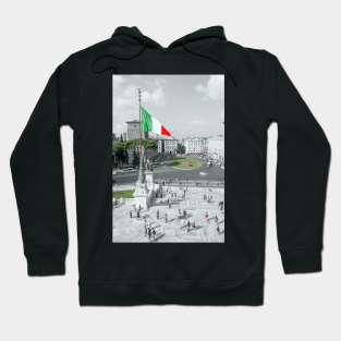 Piazza Venezia in Roma, Italy with colors red, white and green Hoodie